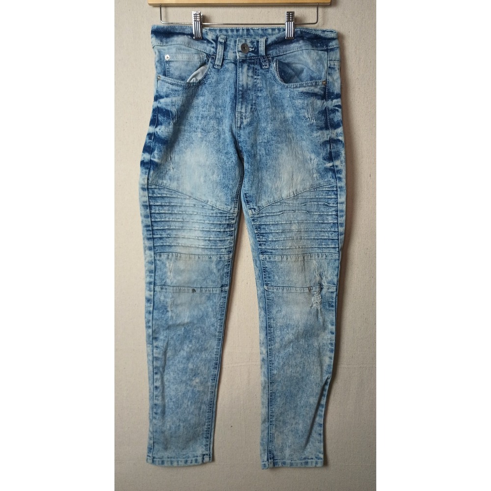 SouthPole Acid Wash Biker Jeans Distressed Denim 29 x 30 Streetwear Skater Z